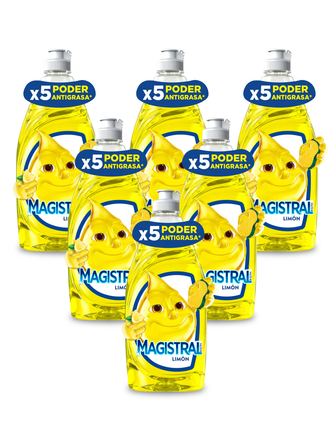 Magistral Lavaloza Ultra Desengrasante Limón 6 x 500 cc - Puntolimpieza